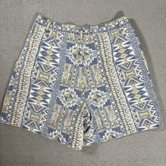 Vintage‎ Venice Blues Shorts Women’s Size 14 Aztec Pattern Blue Yellow White 90s - Picture 7 of 8